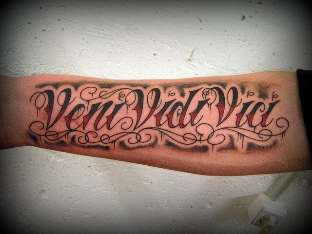 Chest Tattoo with Roman Style Font Tattoo Design
