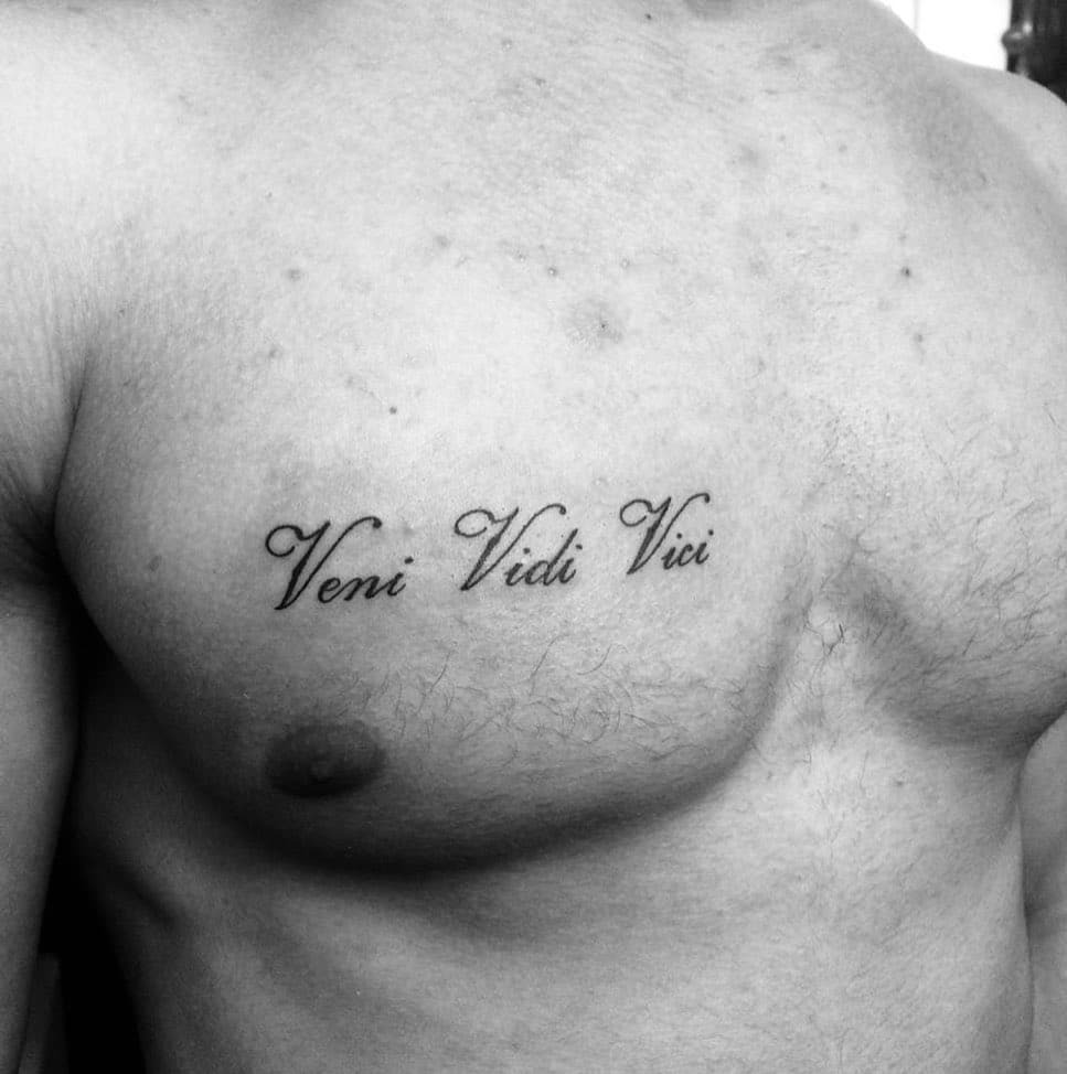 Men Chest Script Tattoo Tattoo Design