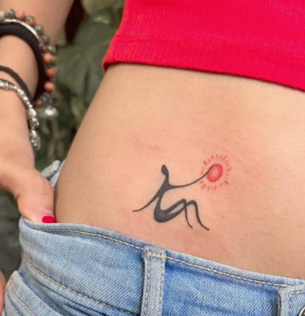 Abstract Lovers Line Art Waist Tattoo Tattoo Design