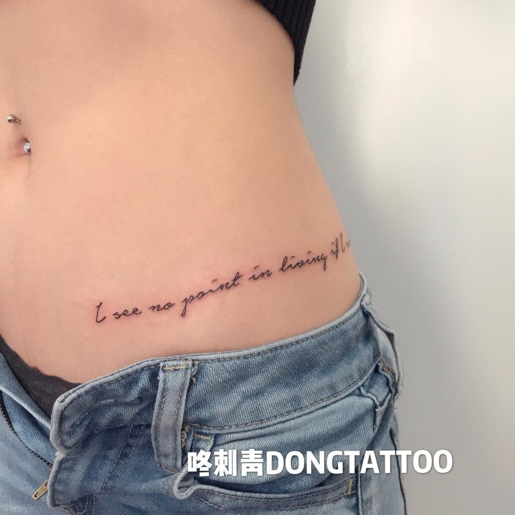 Cute Kitty Waist Tattoo Tattoo Design