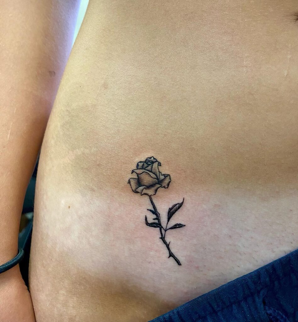 Heart with Bows Waist Tattoo Tattoo Design