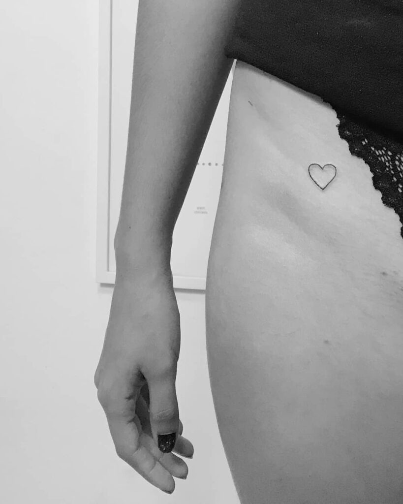 Red Rose Outline Waist Tattoo Tattoo Design