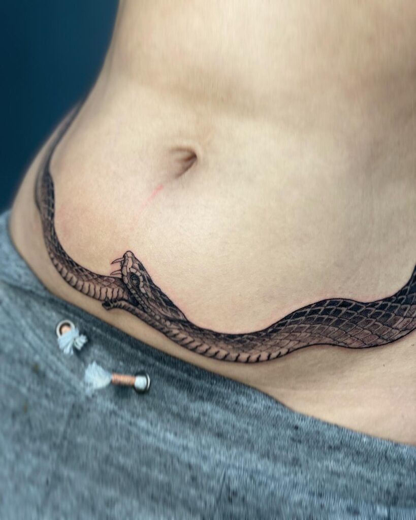 Snake Wrapped Waist Tattoo Tattoo Design