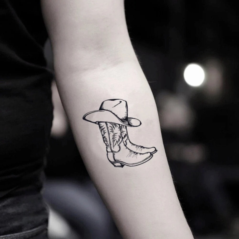 Cowboy Boots and Hat Tattoo Tattoo Design