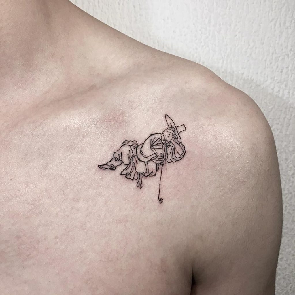 Relaxed Cowboy Tattoo Tattoo Design
