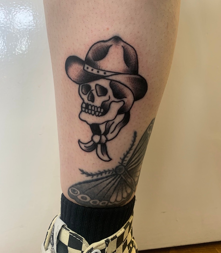 Skull with Cowboy Hat Tattoo Tattoo Design