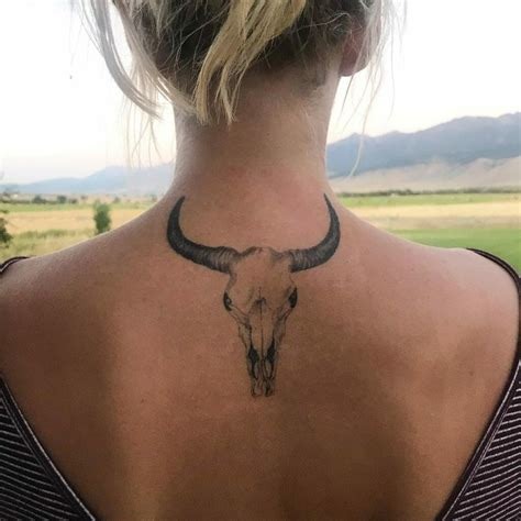 Western Bull Skull Tattoo Tattoo Design