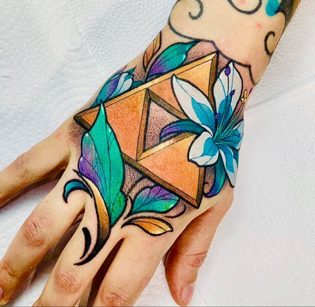 Colorful Princess and Hero Forearm Sleeve Tattoo Design