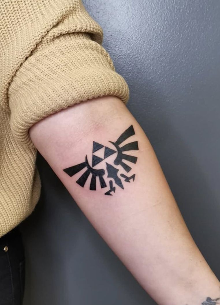 Cosmic Triforce Hand Sigil Tattoo Design