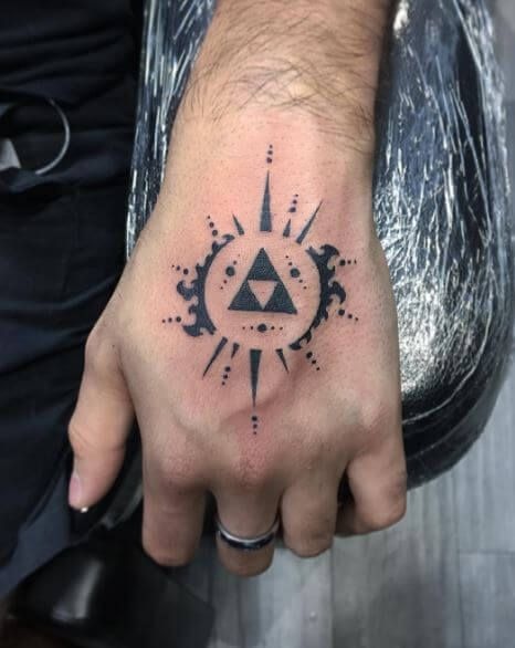 Playful Zelda Controller Hands and Fingers Tattoo Design