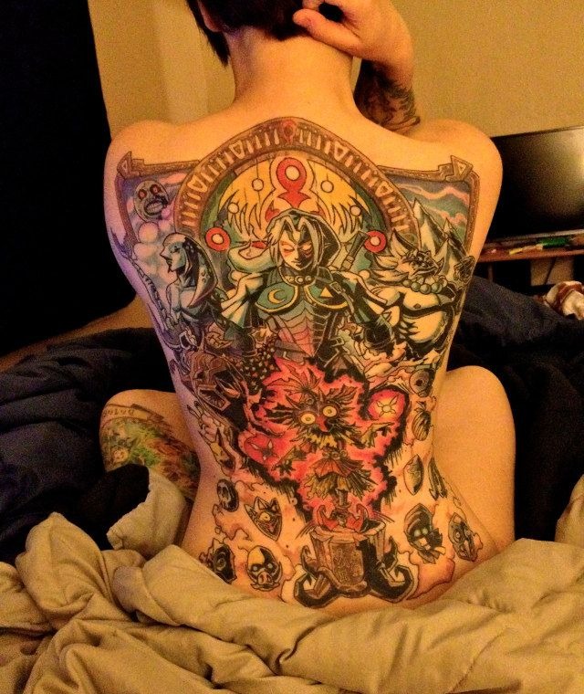 Soft Princess Portrait with Triforce Tattoo Design