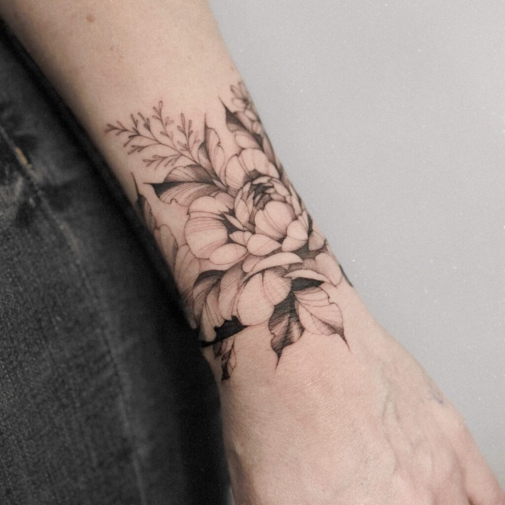 Botanical Bloom Bracelet Tattoo Tattoo Design