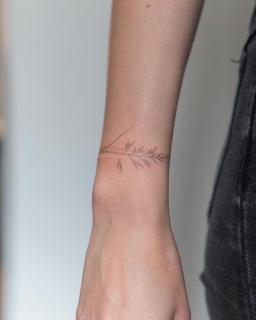Botanical Linework Bracelet Tattoo Tattoo Design