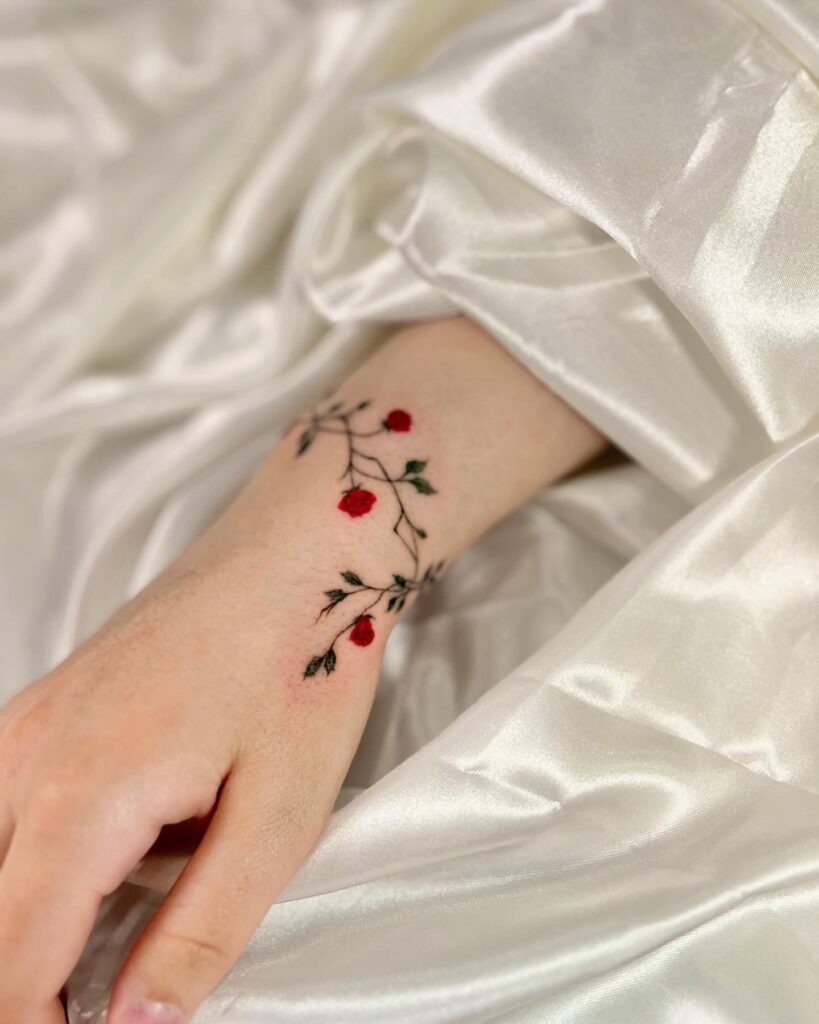 Dainty Rose Vine Bracelet Tattoo Tattoo Design