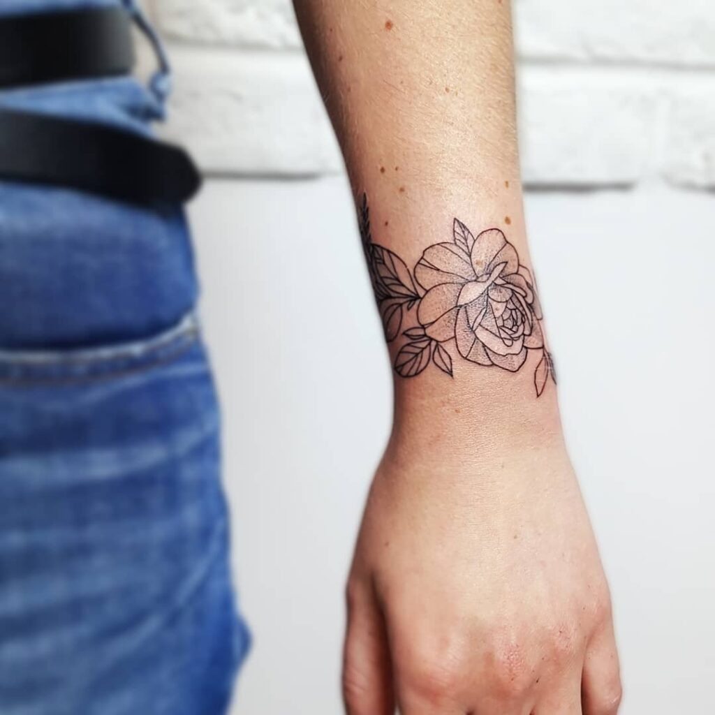 Delicate Floral Wrap Tattoo Tattoo Design