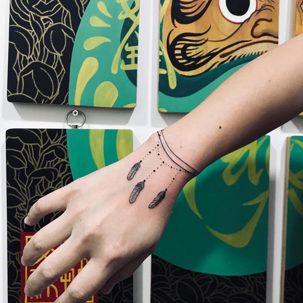 Feather Drape Bracelet Tattoo Tattoo Design