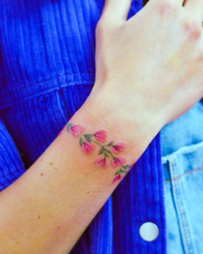 Pink Bellflower Bracelet Tattoo Tattoo Design