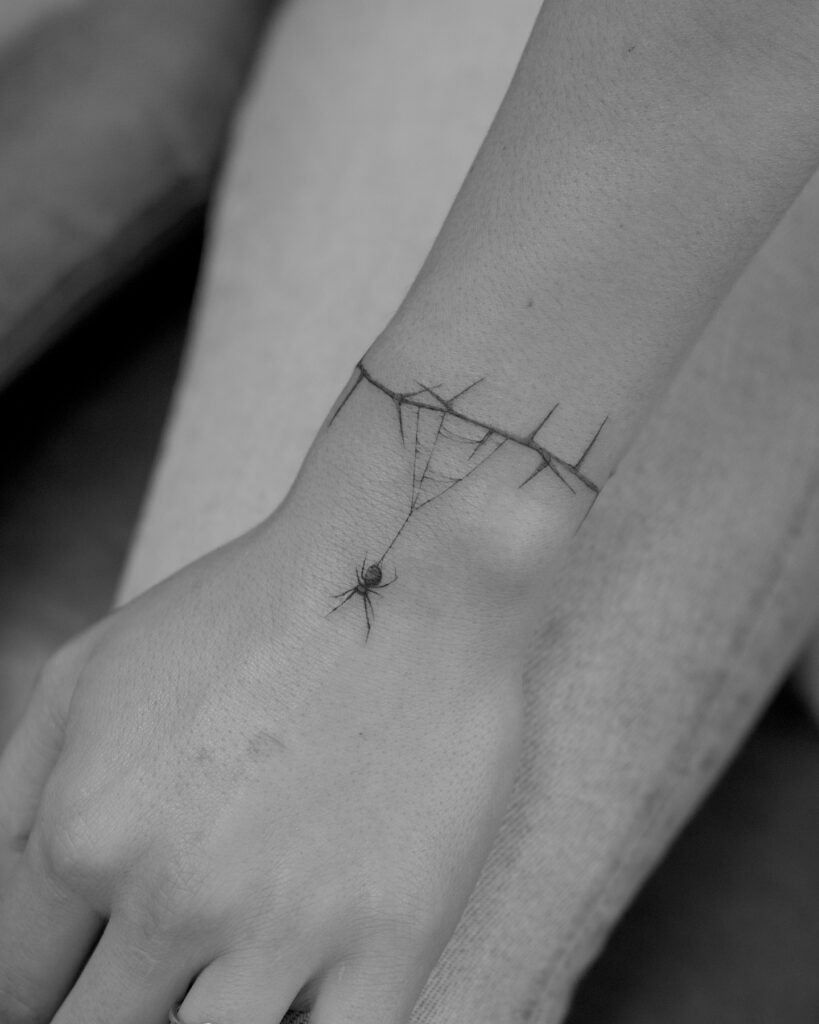 Spider and Thorns Bracelet Tattoo Tattoo Design
