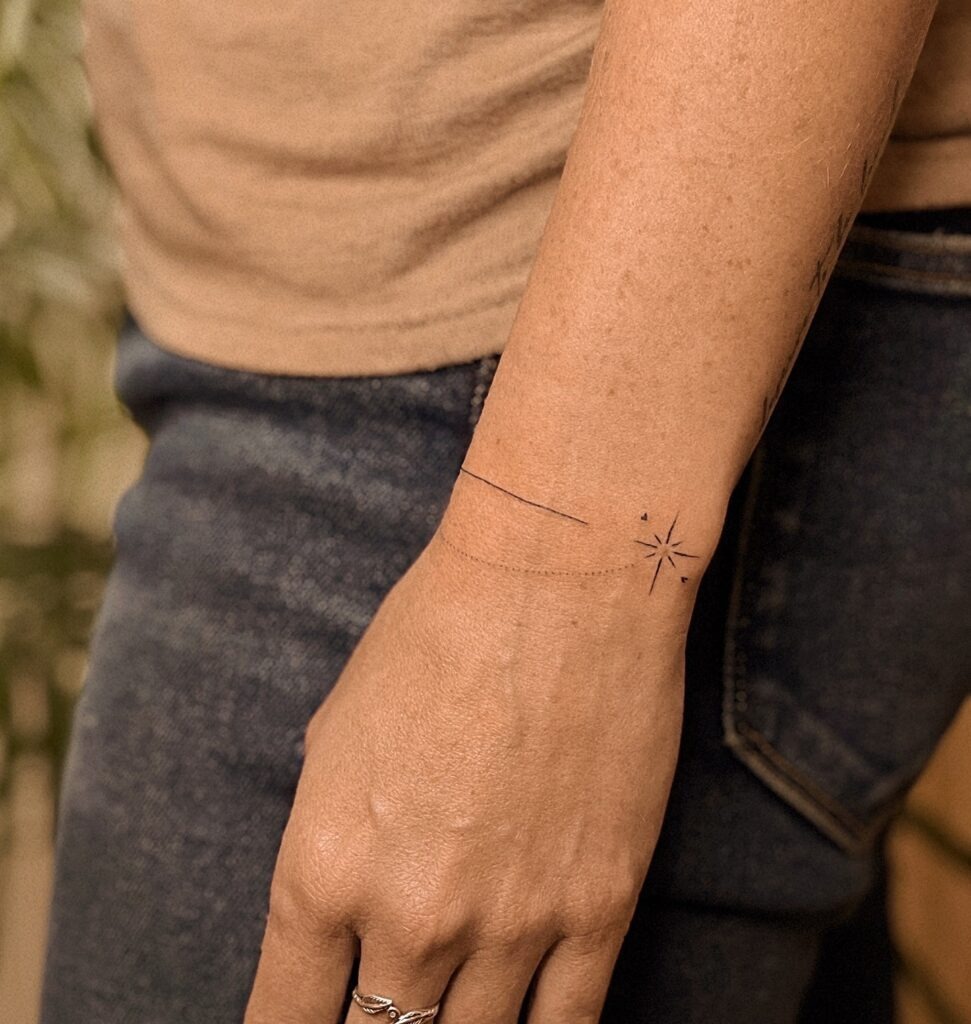 Starlit Minimal Line Bracelet Tattoo Tattoo Design