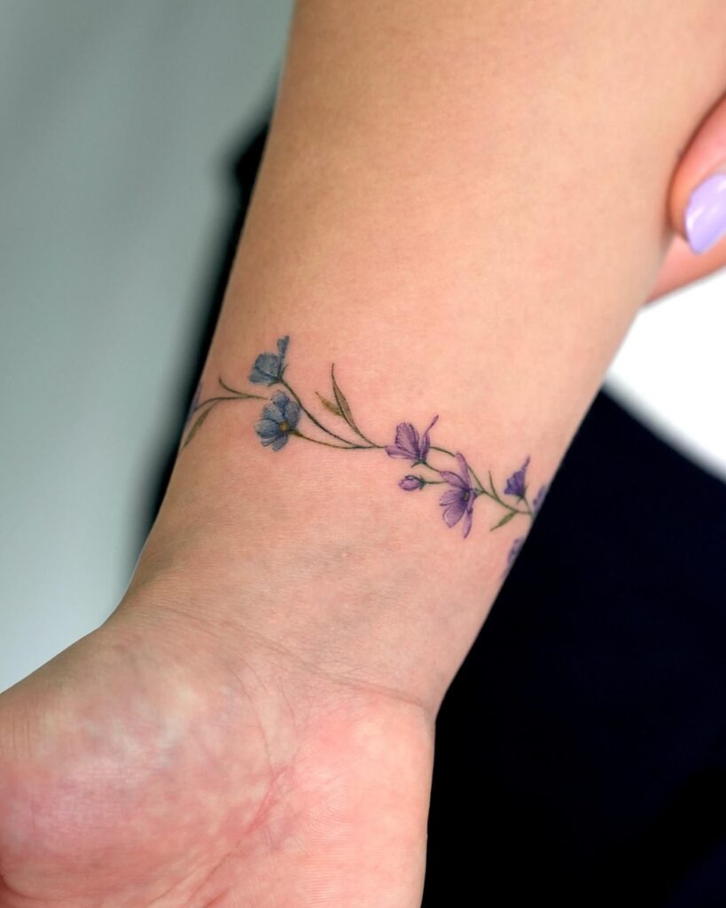 Watercolor Wildflower Bracelet Tattoo Tattoo Design
