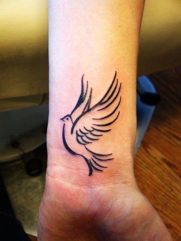 A beautiful flying dove Wrist tattoo Tattoo Design