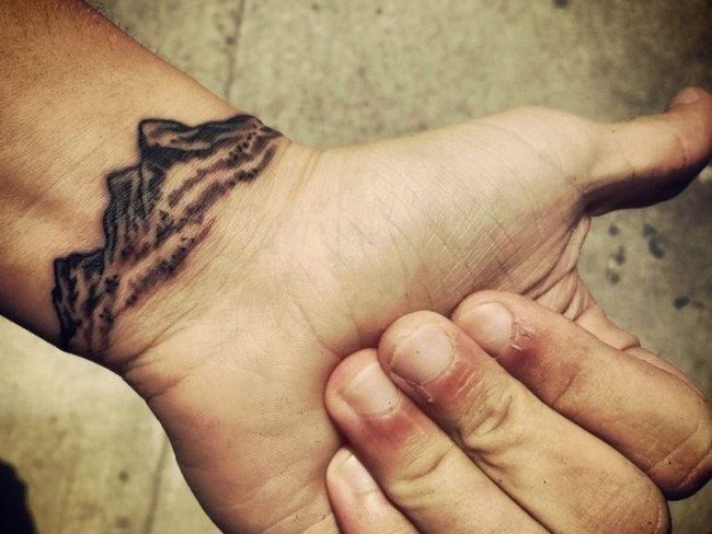 Mountain top Wrist Tattoo Tattoo Design