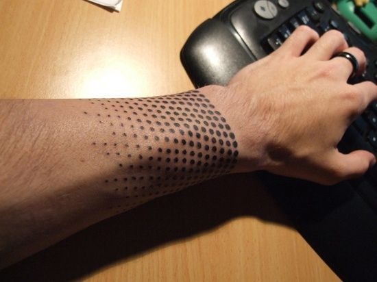 Sophisticated Dot-matrix Wrist Tattoo Tattoo Design