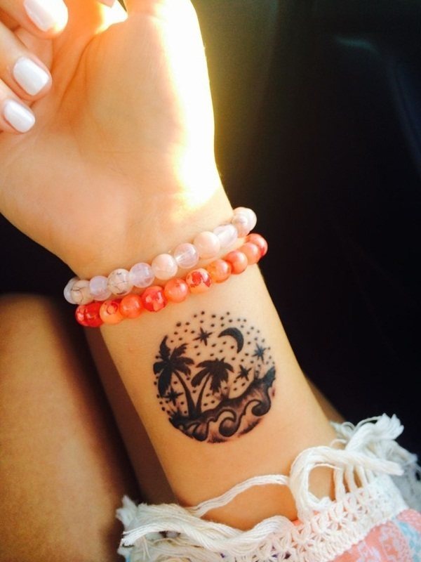 The beautiful oceanic view wrist tattoo Tattoo Design