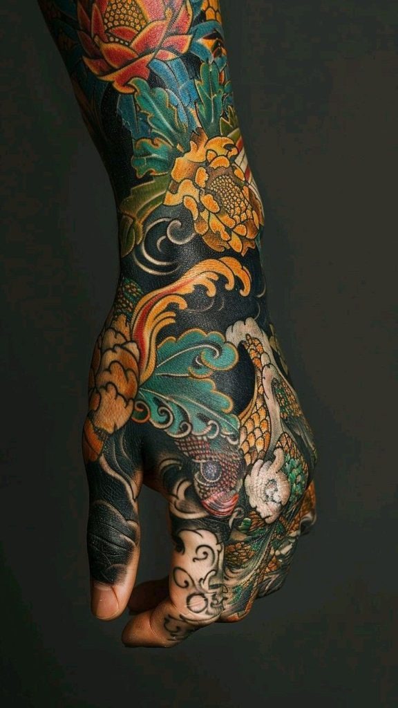Full-Hand Traditional Japanese Tattoo Tattoo Design