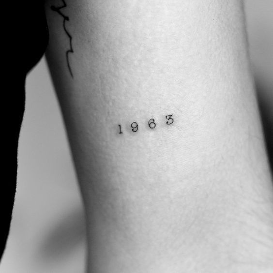 1963 in Classic Serif Font Tattoo Design