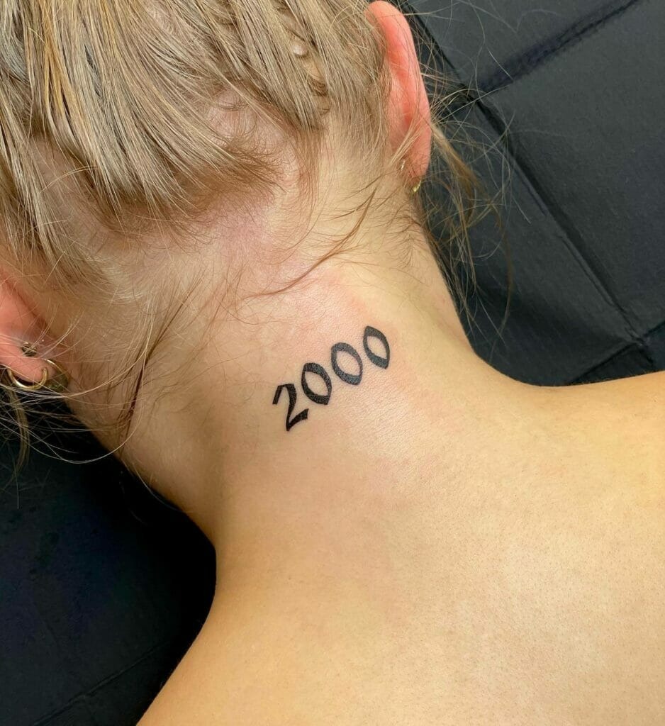 2000 Behind the Neck Tattoo Design