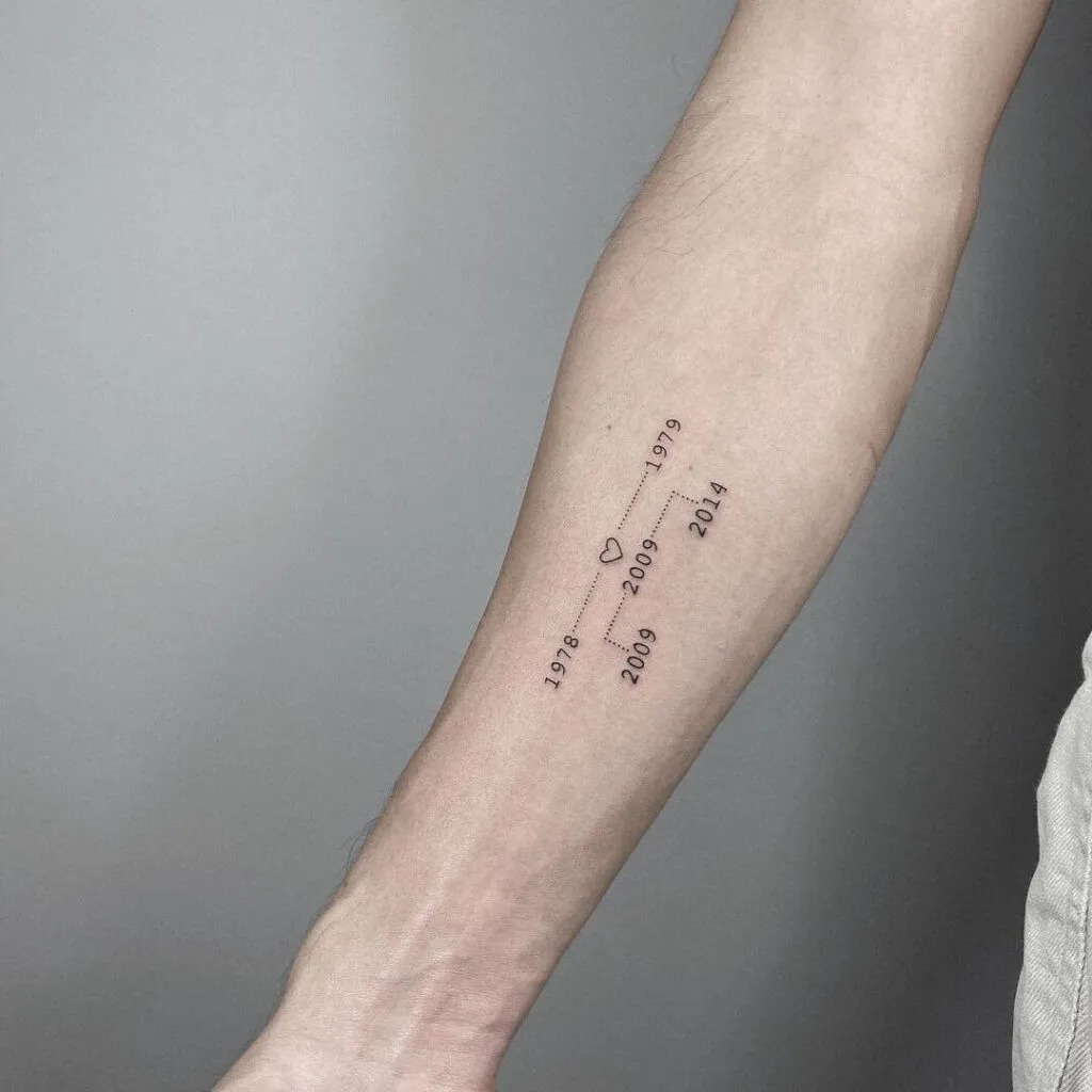 Family Lineage Timeline Tattoo Design