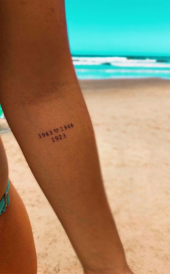 Minimalist Tribute to Family Members Tattoo Design