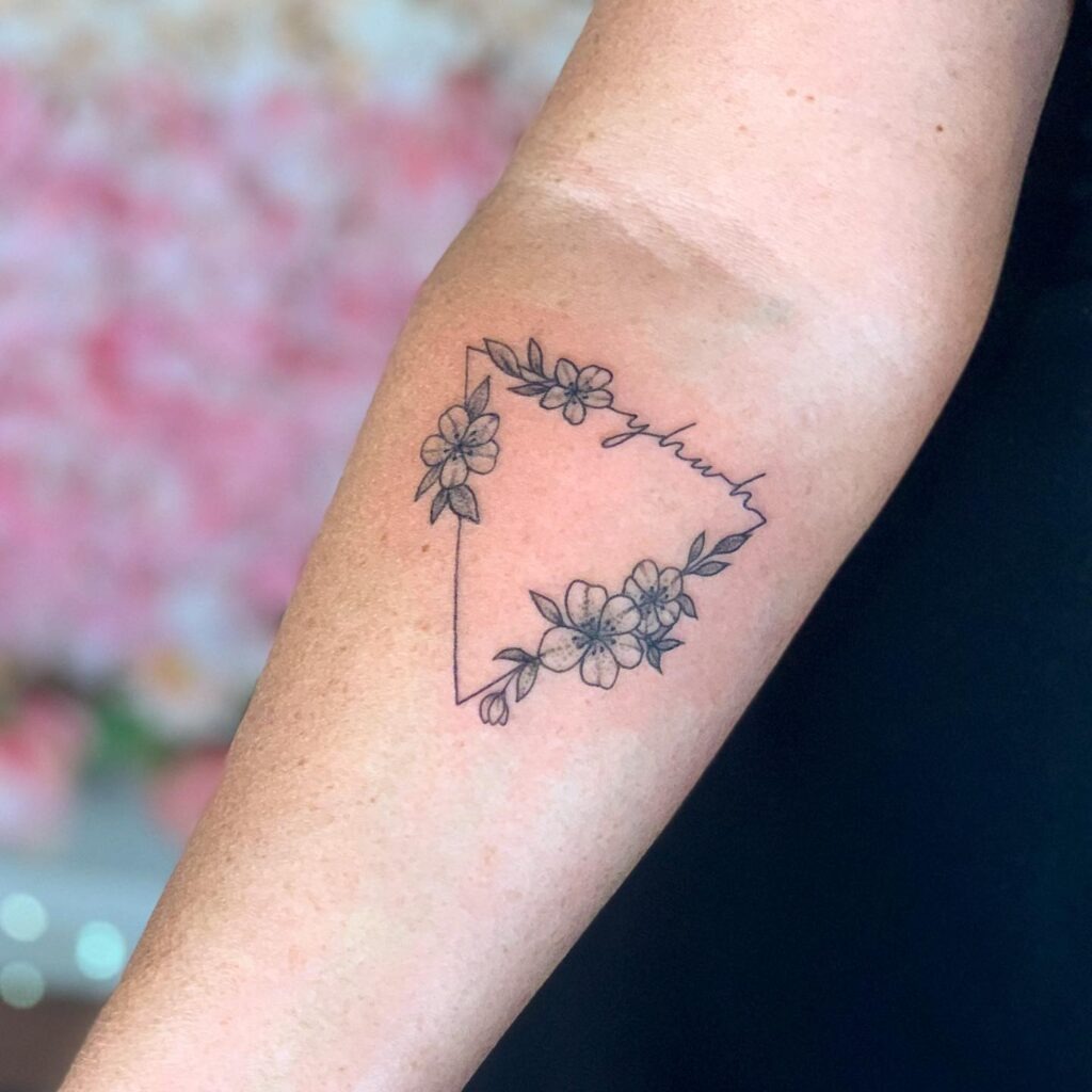 With Striking Red Cross Tattoo Design