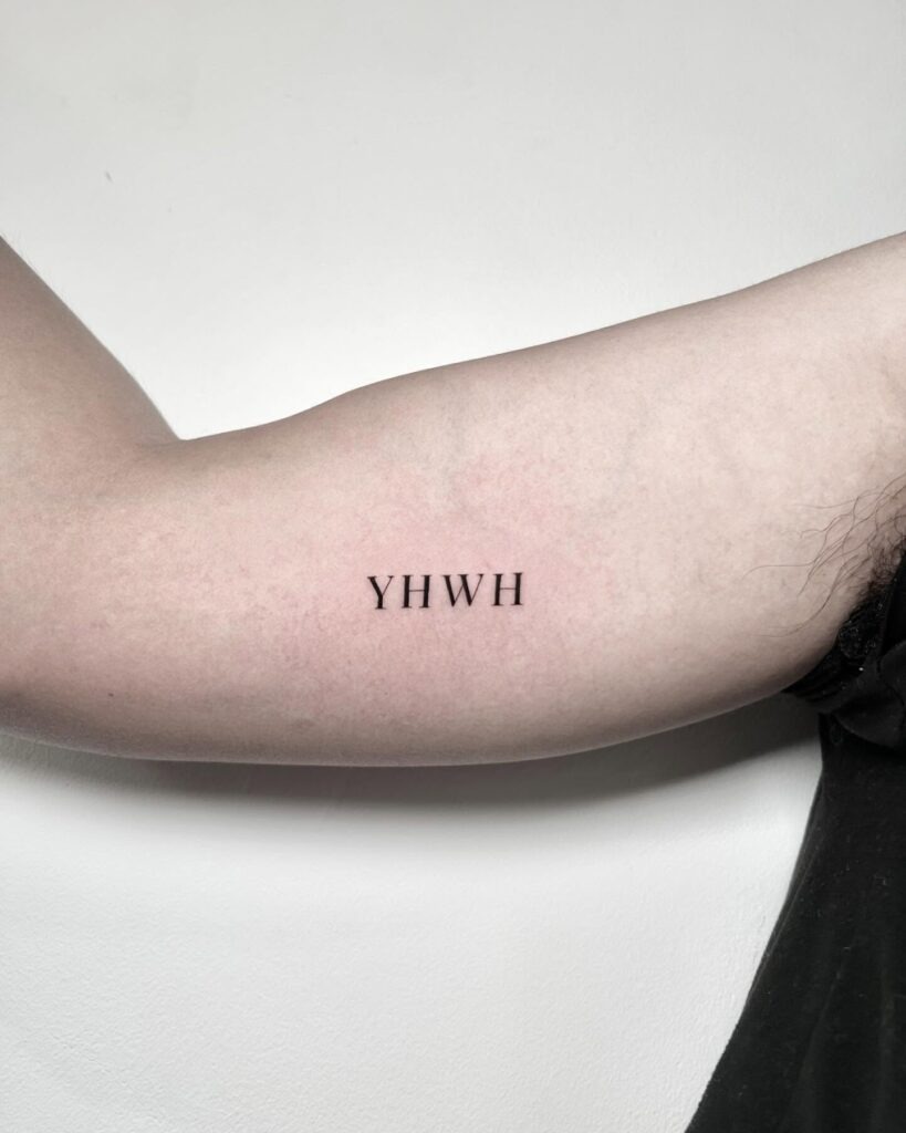YHWH in Gentle Script Tattoo Design