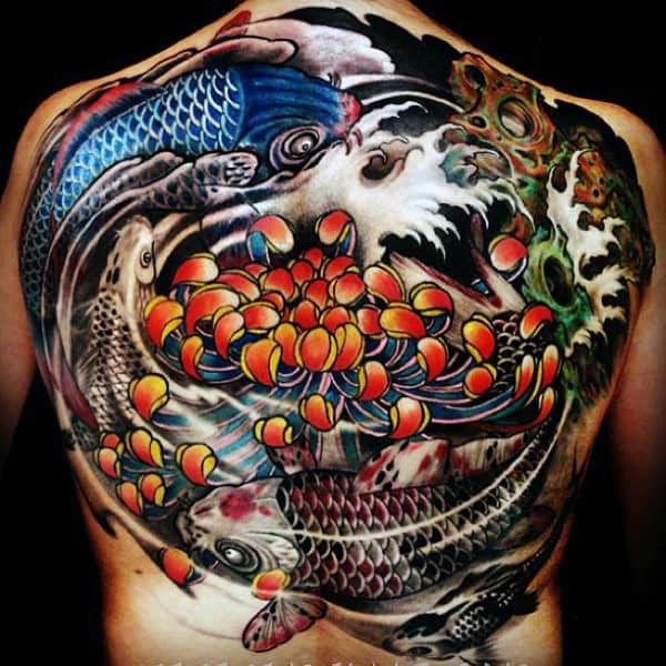 Japanese Yin-Yang ChrysanthemumFlower Tattoo Tattoo Design