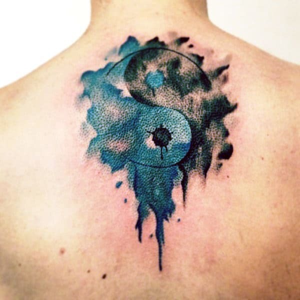 Minimalist Watercolor Smoke Yin-Yang Tattoo Tattoo Design