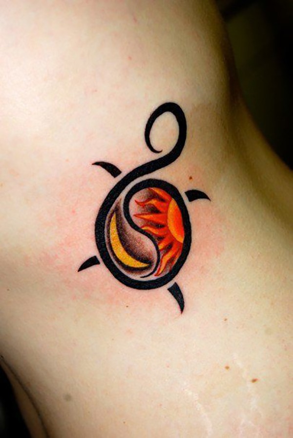 Sun and Moon Turtle Yin-Yang Tattoo Tattoo Design