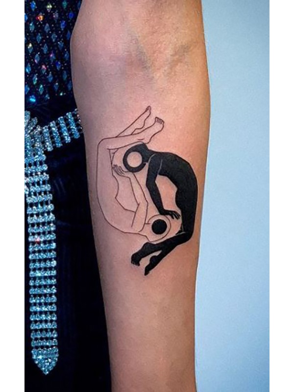 Two Minds and Bodies Floating Yin-Yang Tattoo Tattoo Design