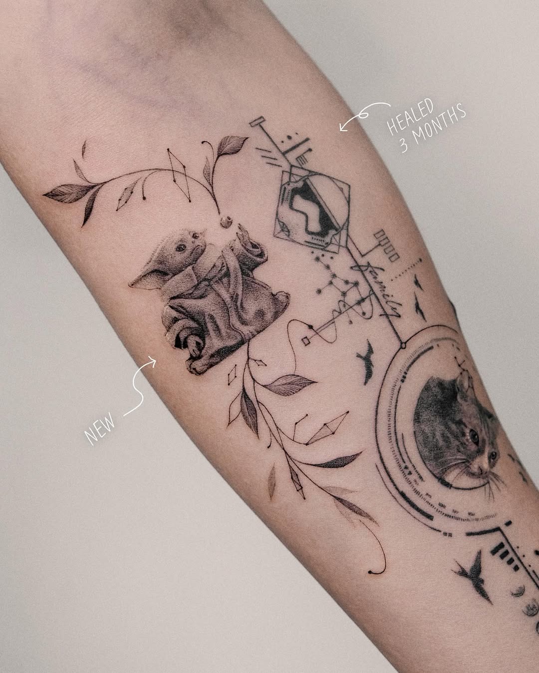 Whimsical Yoda tattoo with intricate details Tattoo Design