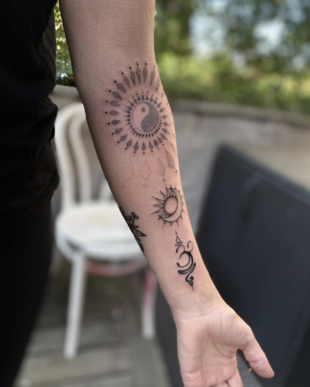 Artistic representation of inner yoga energy flows Tattoo Design
