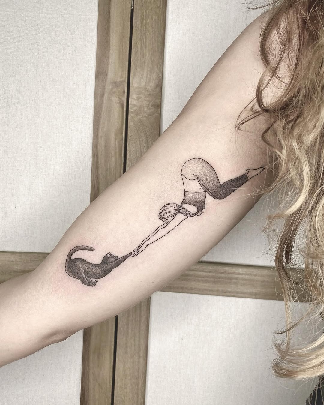 Elegant depiction of yoga pose progression tattoo Tattoo Design