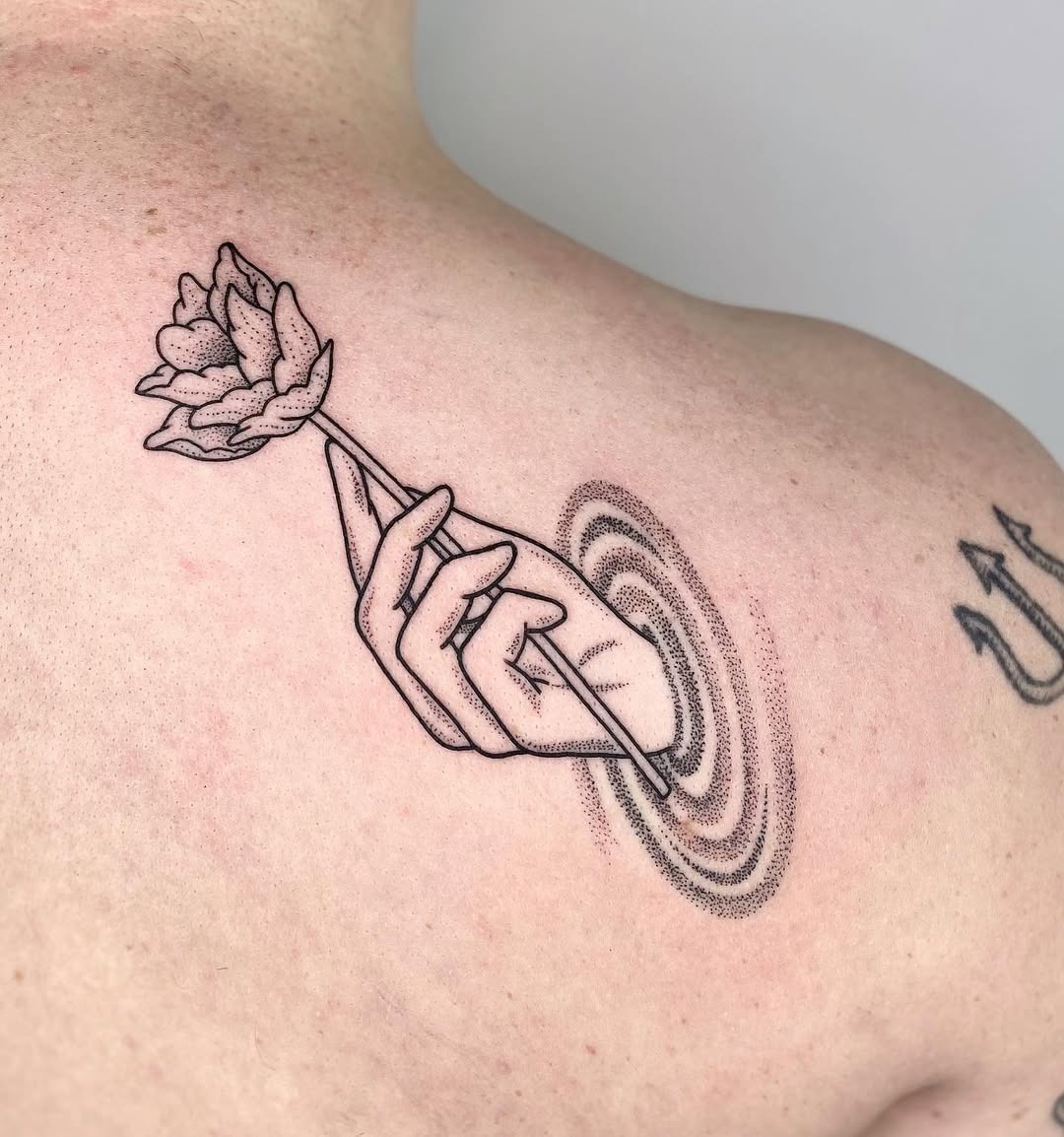 Expressive yoga tattoo blending grace and nature Tattoo Design