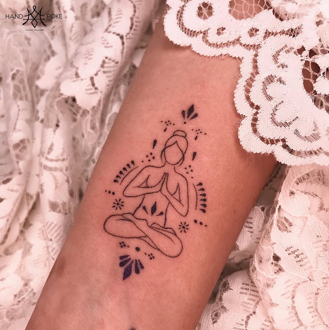 Intricate yoga tattoo blending spirituality and art Tattoo Design