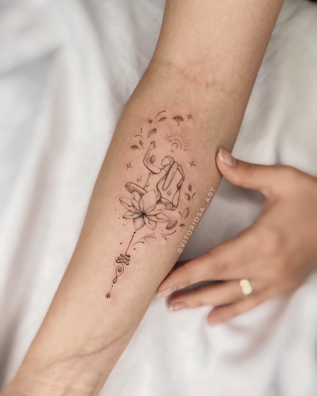 Playful yoga character in a unique pose Tattoo Design