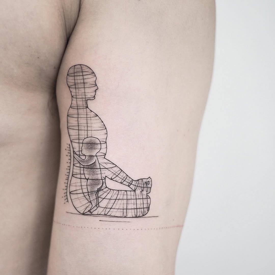 Serene meditation tattoos with natural elements Tattoo Design