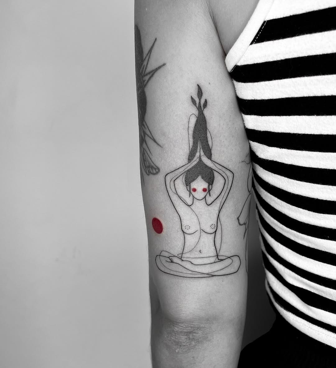 Serene yoga tattoo depicting focused meditation Tattoo Design