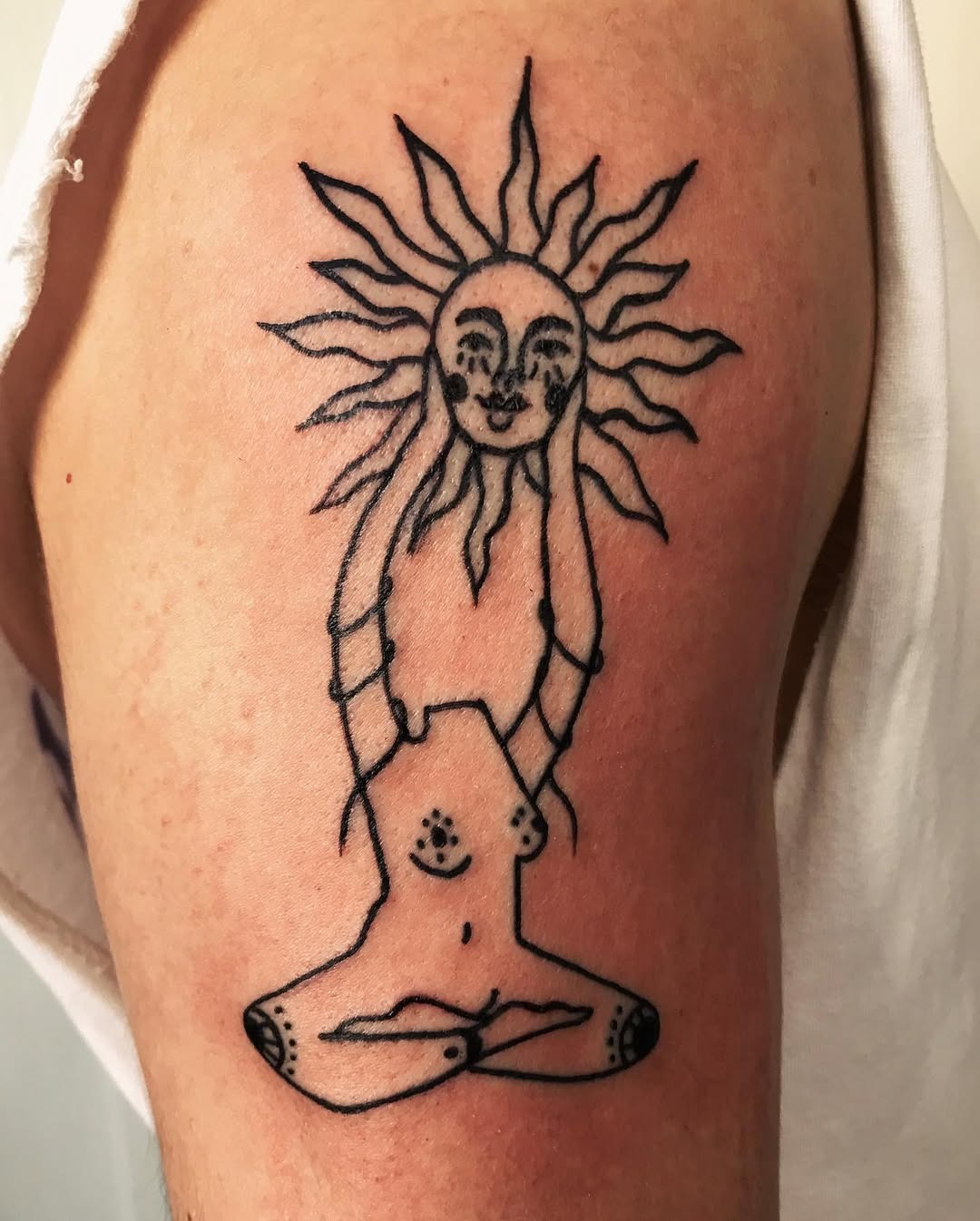 Stunning yoga-inspired tattoo with intricate details Tattoo Design
