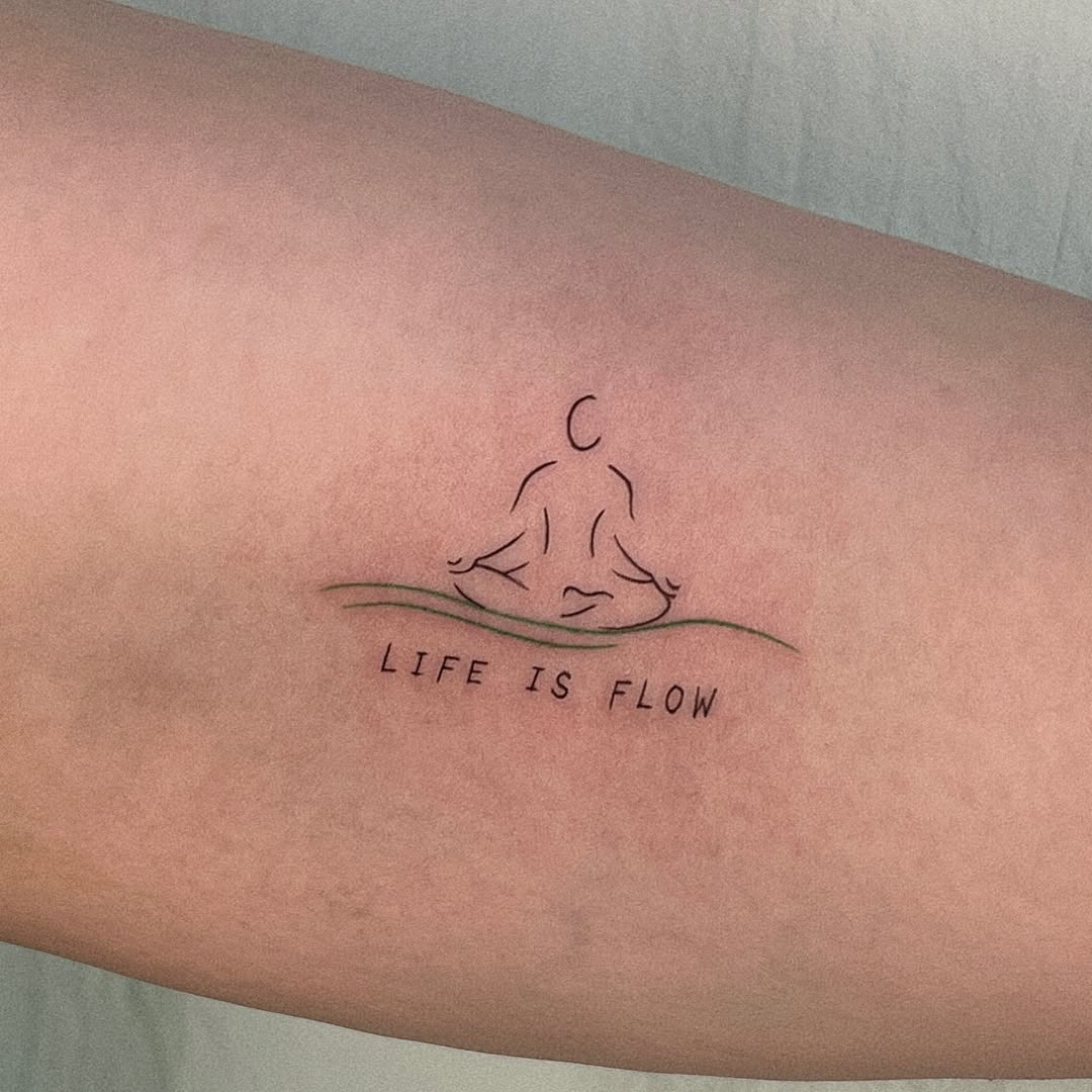 Sun-Inspired Yoga Tattoo for Serenity Tattoo Design