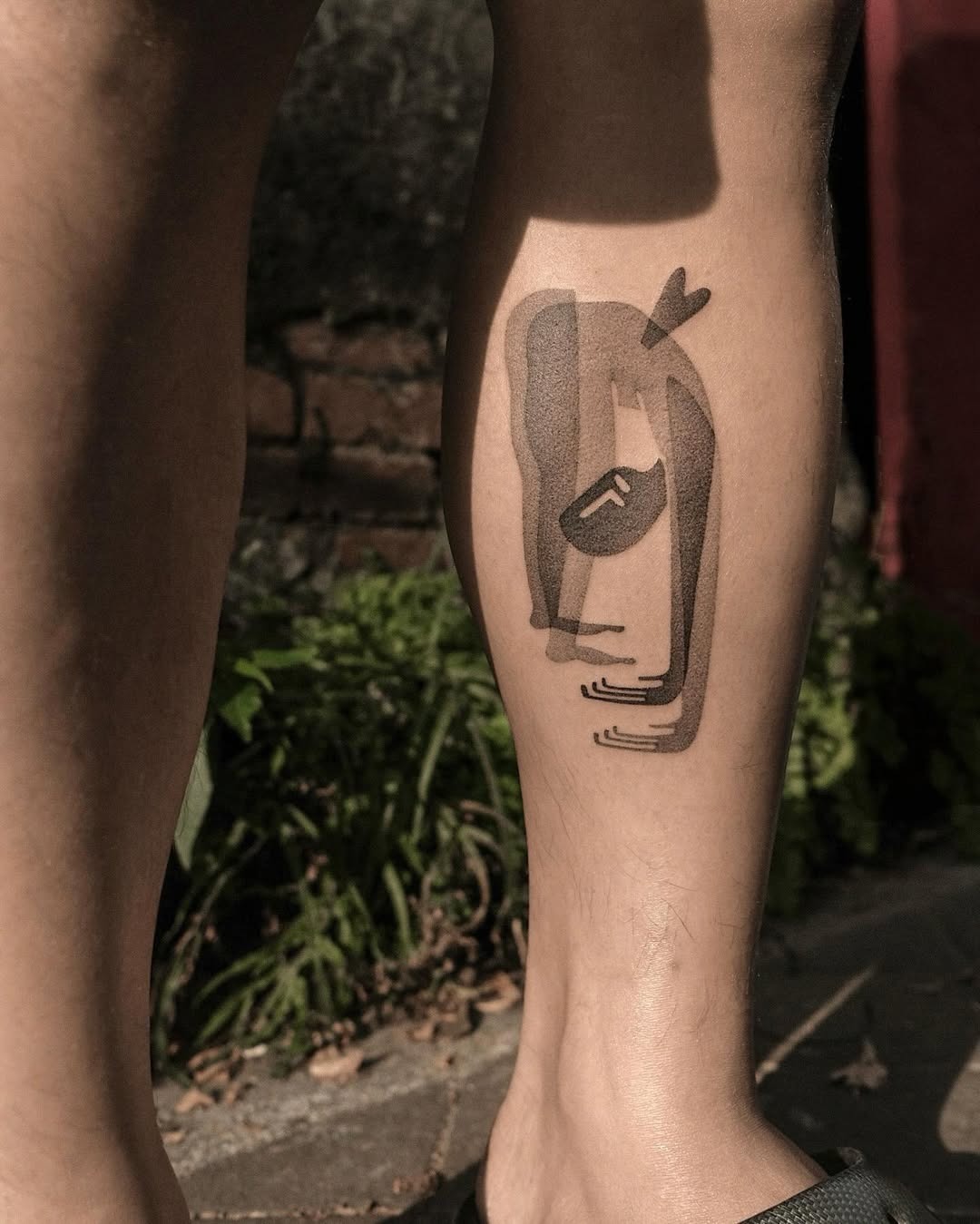 Unique yoga figures intertwine in cosmic design Tattoo Design